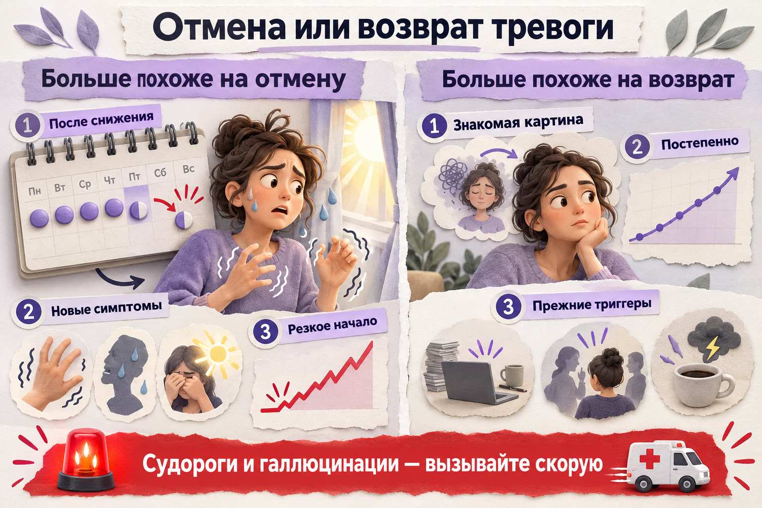Как отличить синдром отмены транквилизаторов от возвращения тревожного расстройства