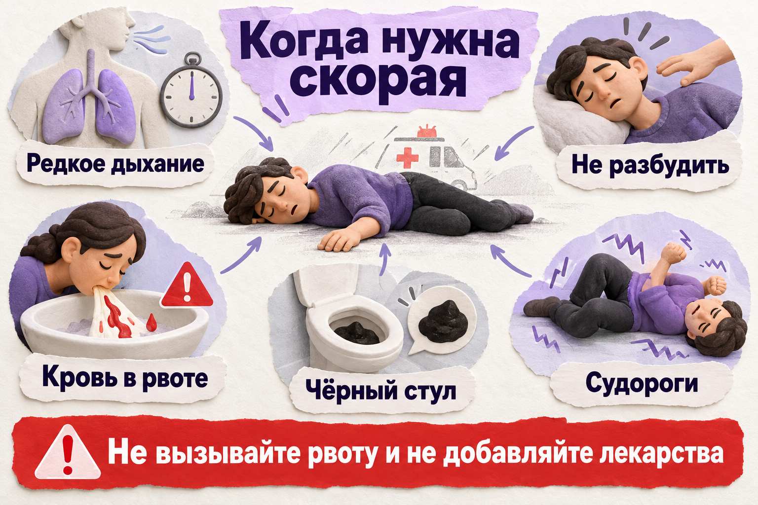 Опасные симптомы после сочетания алкоголя и обезболивающих, при которых нужна скорая помощь